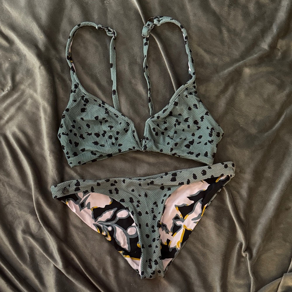 Maaji Green and Black Patterned Bikini